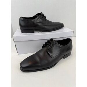 Steve Madden P-Quilt Mens‎ Black Leather Derby Dress Shoes Size 9.5 M Lace Up